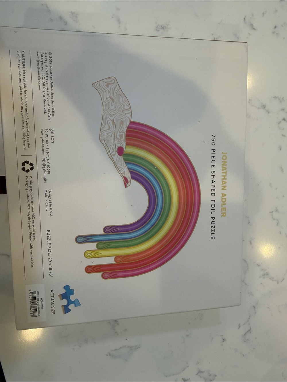 Jonathan Adler Gold-Trim Rainbow Puzzle never used - Picture 3 of 3